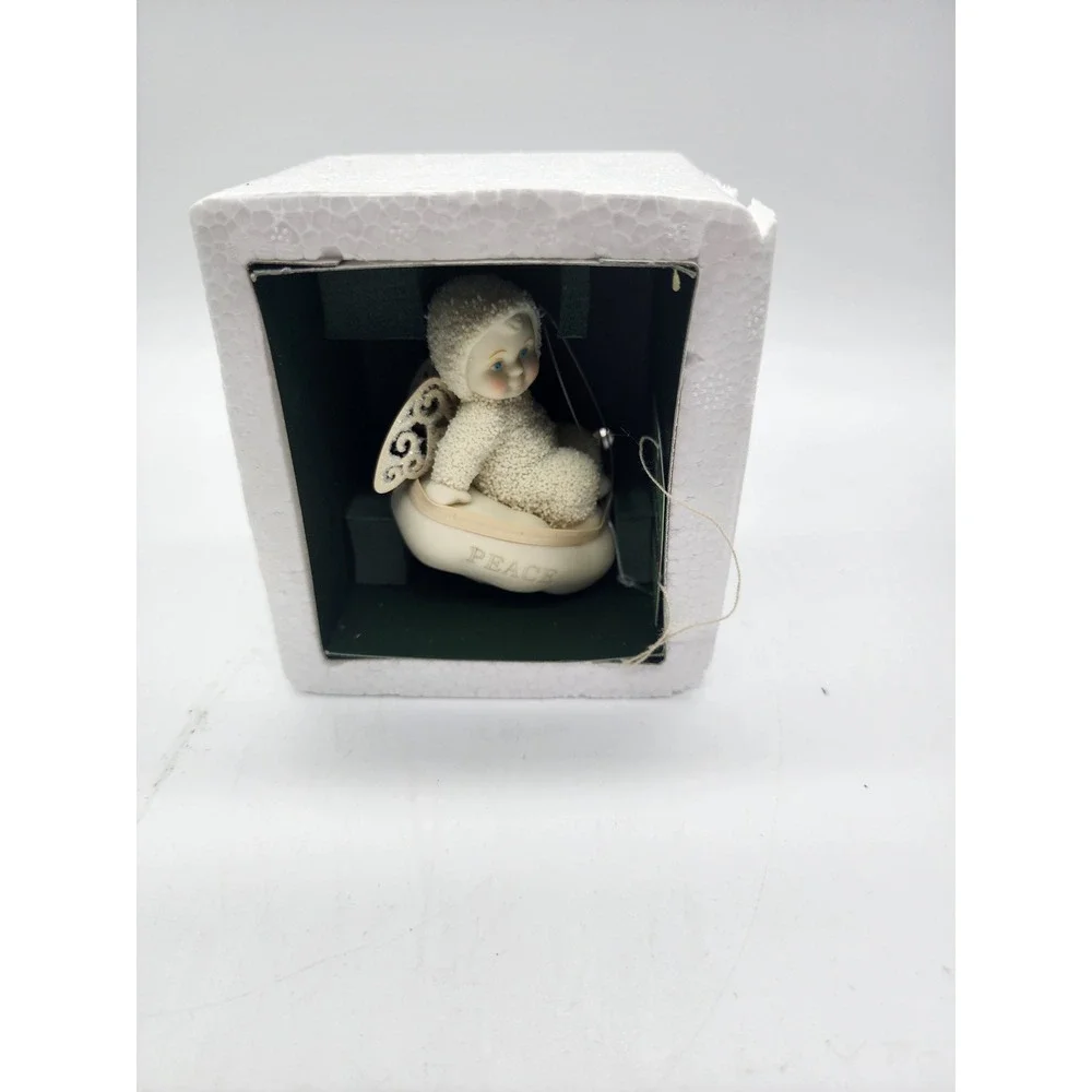 Department 56 Snowbabies Angel Ornament Peace Bisque Porcelain Holiday Decor